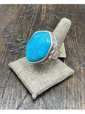 STUDIO BARSE TURQUOISE GORGEOUS RING! Hammered thick band Statement!